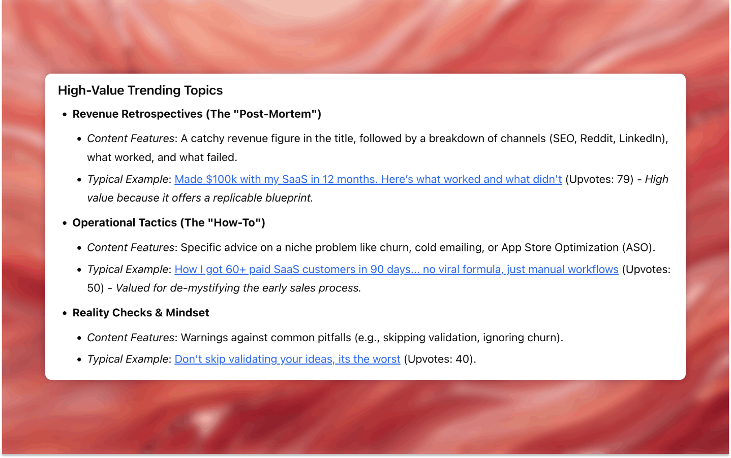 Subreddit analysis content and tone extraction