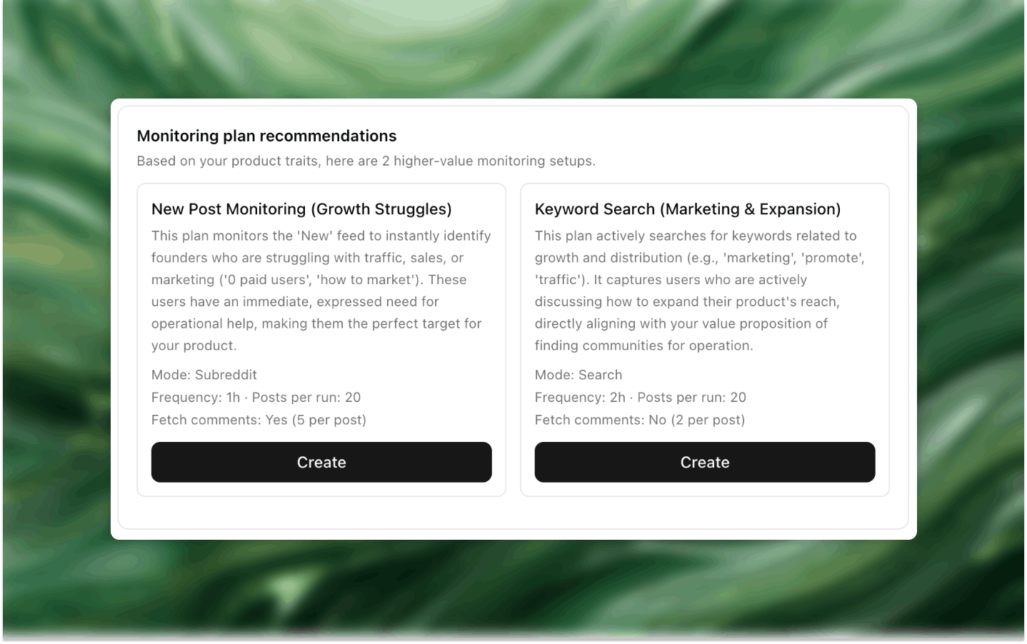Subreddit analysis playbook output preview