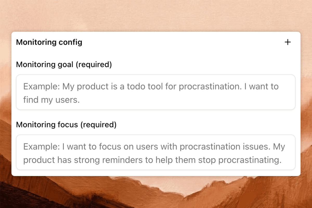 Configure monitoring plan step